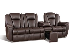 brown leather Lambright Dutchboy RV Theater Sofa