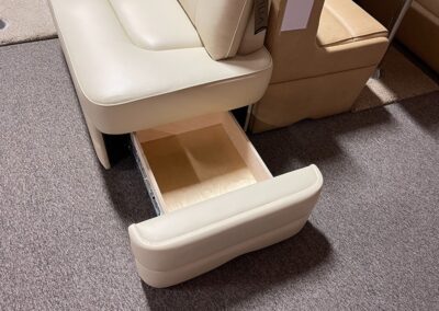 rv dinette booth with a pull out drawer