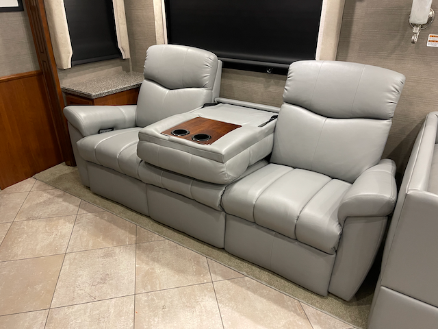 RV furniture installation for gray Ultraleather theater seats